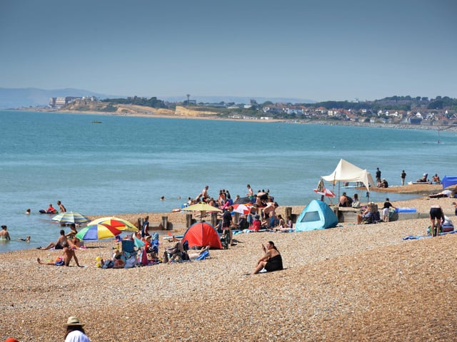 St Leonards seafront pictured during the heatwave on Saturday, August 13