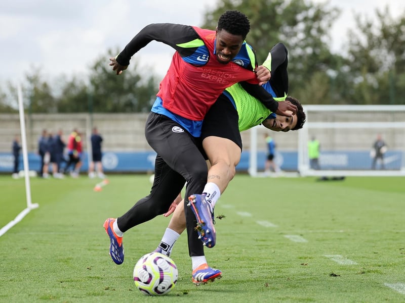 Julio Enciso and Imari Samuels compete for the ball