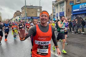 Chris Francis running the London Marathon