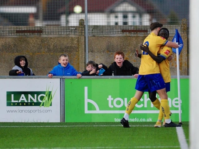 Action from Lancing's 3-1 win over Sevenoaks in the Isthmian south east division