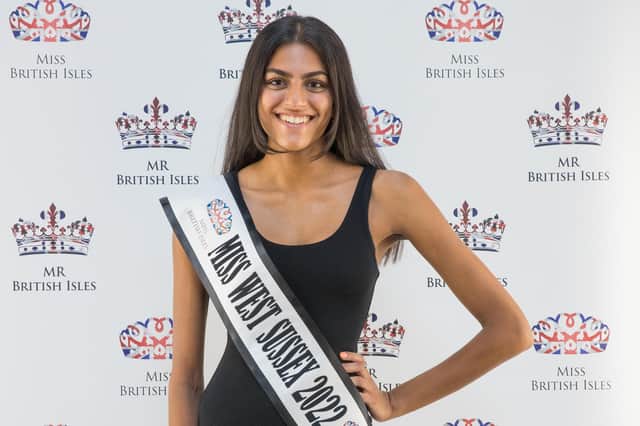 Tiya will represent West Sussex this Saturday in the Miss British Isles competition
