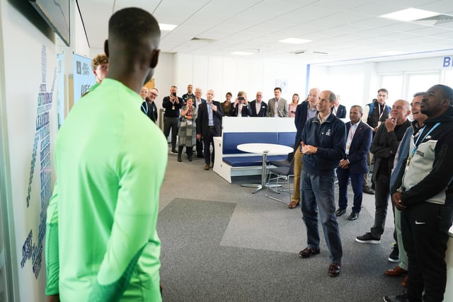 HRH the Duke of Edinburgh at Brighton and Hove Albion training ground in Lancing. Picture: Eddie Mitchell