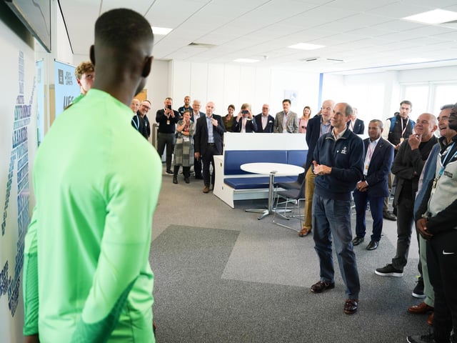 HRH the Duke of Edinburgh at Brighton and Hove Albion training ground in Lancing. Picture: Eddie Mitchell