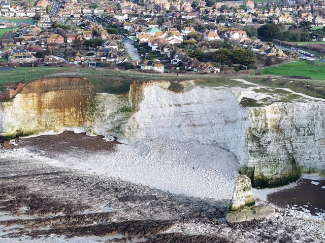There have been reports of a large cliff fall at Seaford Head