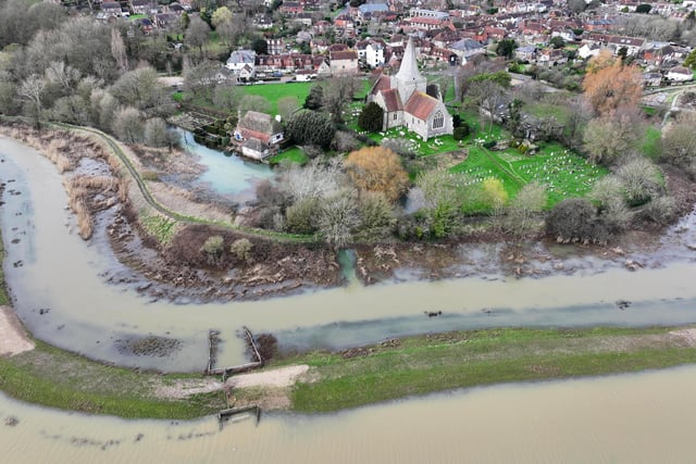 Pictures show severe flooding in East Sussex village amid water outage