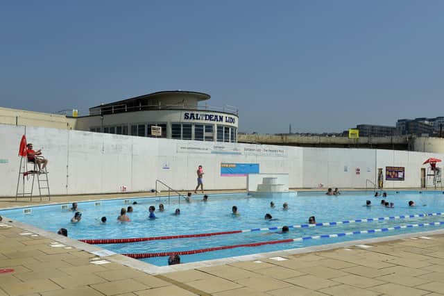 Saltdean Lido has reopened for swimming. The lido building is undergoing a huge restoration but the pool and outdoor changing rooms are able to open.