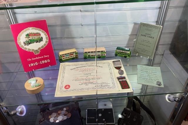 An exhibition on Southdown Bus memorabilia in Midhurst museum.