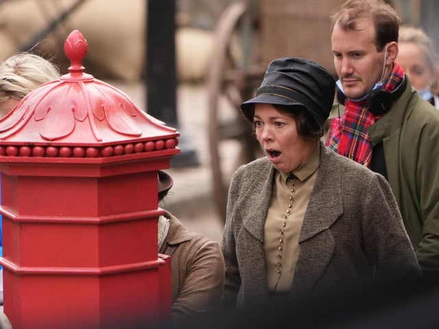 Filming continues in Arundel for Wicked Little Letters, starring Olivia Colman and Jessie Buckley. Photo: Eddie Mitchell