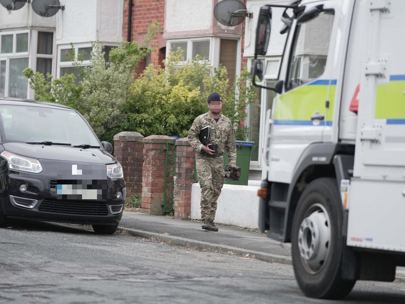 The bomb disposal van in Newfield Road, Newhaven, on Thursday evening (July 24)