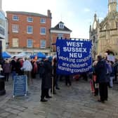NEU members in Chichester during strike action in February