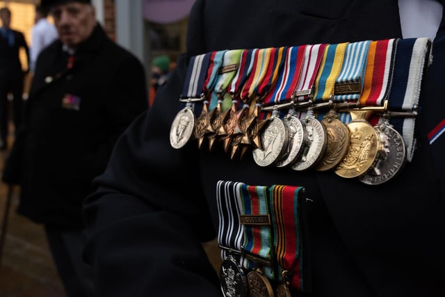 Many veterans wore their medals.
