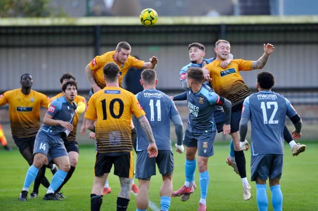 Littlehampton Town and Three Bridges played out a seven-goal thriller at The Sportsfield on Saturday with the home side coming out on top 4-3. Photographer Stephen Goodger was there to catch the action