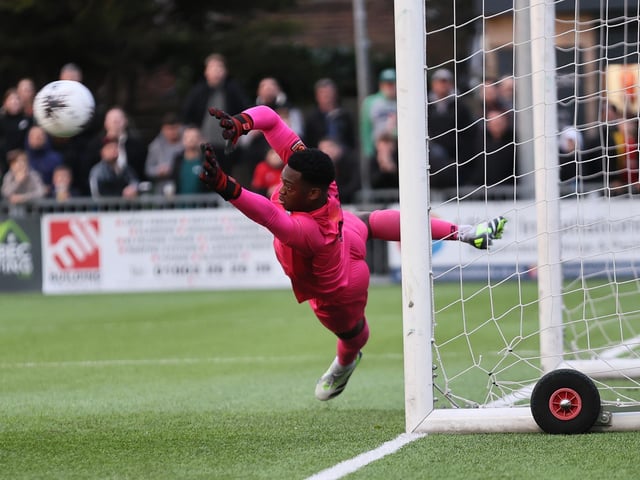 Action from Worthing's 6-4 win at home to Dover in National League South
