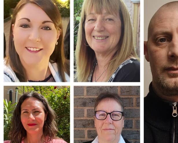 Crawley candidates: Top row: Amanda Brown (Freedom Alliance, Tilgate), Karen Sudan (Independent, Langley Green & Tushmore), Dan Weir (Heritage Party, Bewbush & North Broadfield). Bottom row: Carolina Morra (Heritage Party, Broadfield), Debbie Plaiste