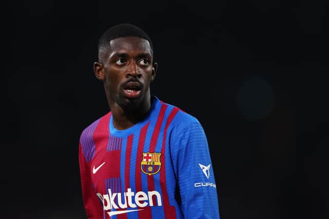 Ousmane Dembele looks on during the match between FC Barcelona and the A-League All Stars at Accor Stadium on May 25, 2022 (Photo by Matt King/Getty Images)