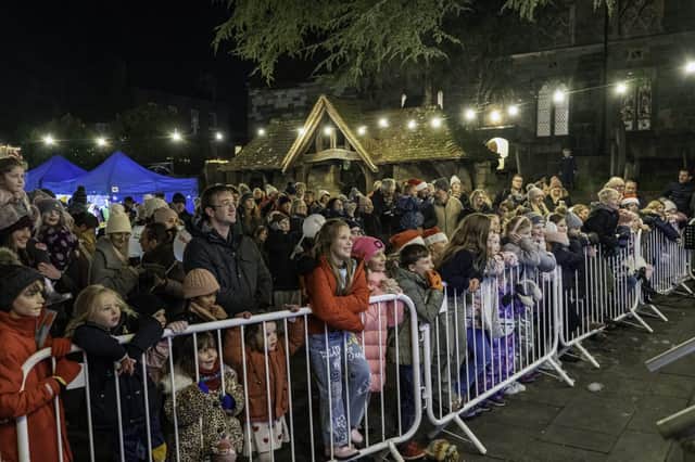 The crowds gathered for the lights switch-on and the entertainment in Market Square
