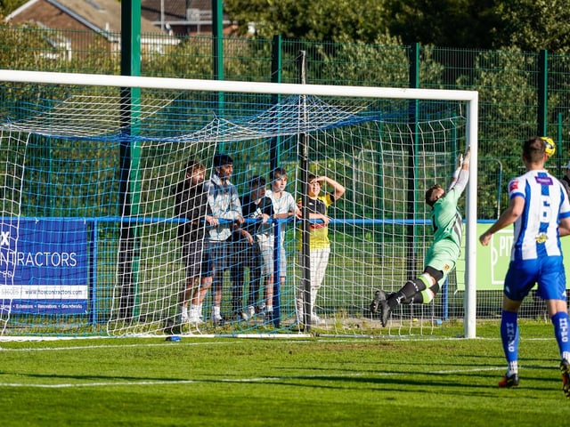 Action from the Haywards Heath Town v Sittingbourne clash in the Isthmian south east division