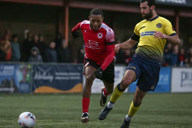 Action from the Eastbourne Borough v Farnborough match | Picture by Andy Pelling