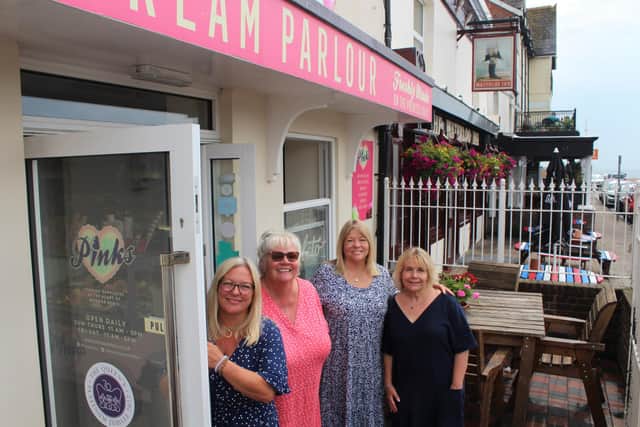 Vicky Edwards, Alison Wright, Erika Biddlecombe and Katy Alston at Pinks Parlour in Bognor Regis