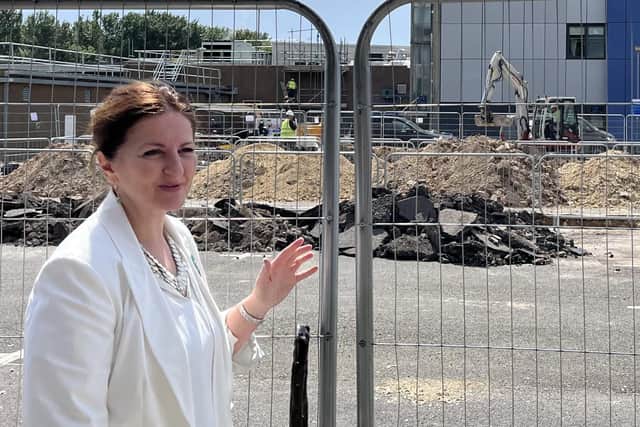 Eastbourne MP Caroline Ansell at the site of the new elective surgery hub