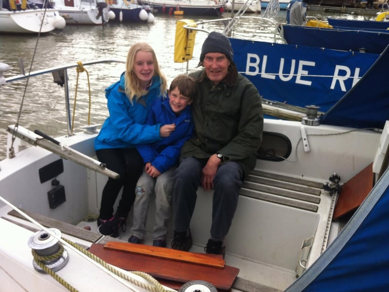 Jemma's late grandad, pictured here with Jemma and her brother, was a sailor and artist. He is the inspiration behind the nautical theme and café name