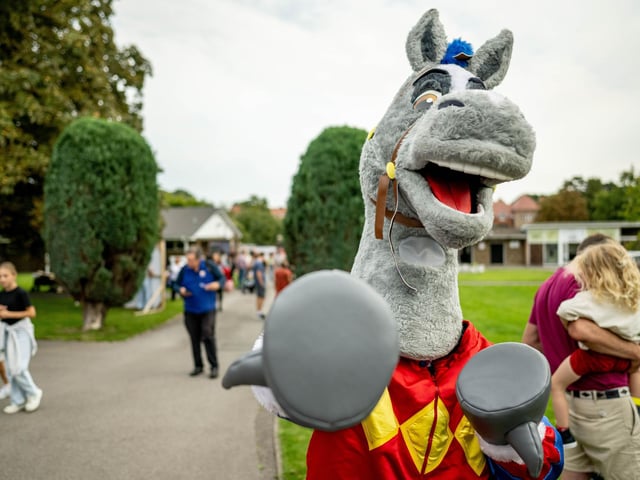 Racegoers got to meet Fontwell's mascot