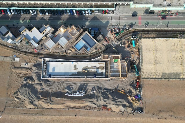 Sea Lanes swimming pool under construction in Brighton on Sunday, February 19