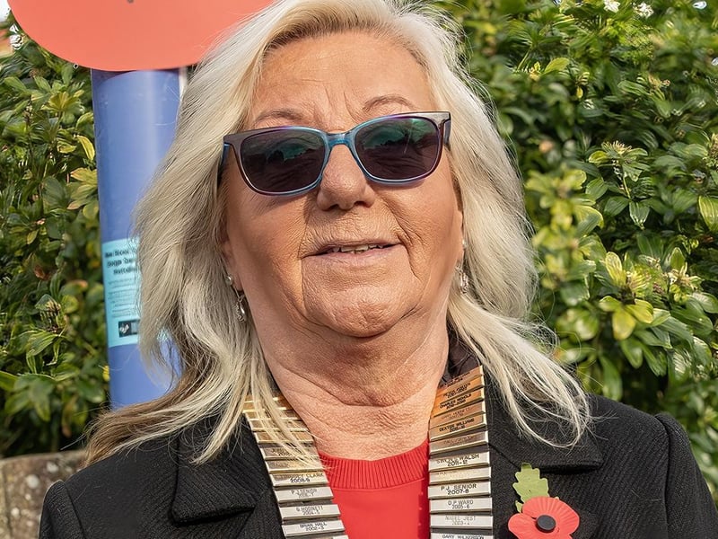 President of The Selsey and District Lions Club, Lucille Saliasbury, at the Selsey remembrance service.