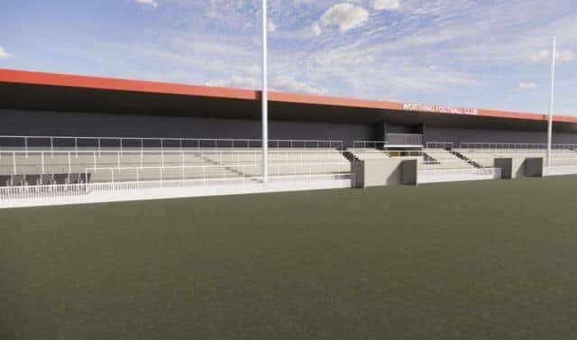 How the new north stand at Worthing Football Club's Woodside Road ground could look. Picture: Local Democracy Reporting Service