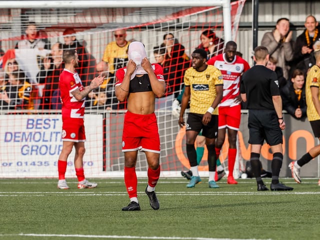 Action from Eastbourne Borough's 5-1 home loss to Maidstone in the National League South