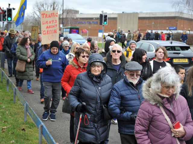 Saturday's demonstration. Pic S RobardsSR2303061