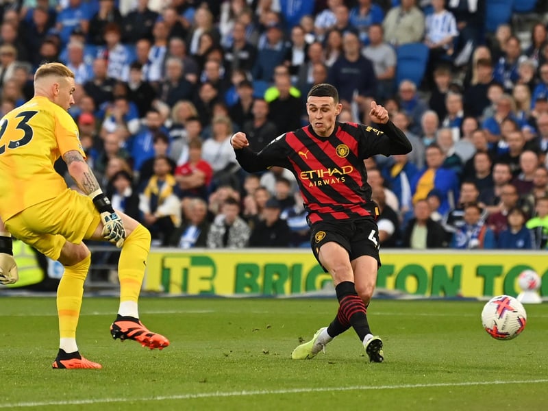Good solid performance. Earned massive applause for getting down well to save from Haaland early on. Not many keepers have stopped the Norwegian superstar from scoring this season. Steele could have done little to stop Phil Foden's goal from close range. Made a fine stop from substitute Cole Palmer. (Photo by GLYN KIRK/AFP via Getty Images)