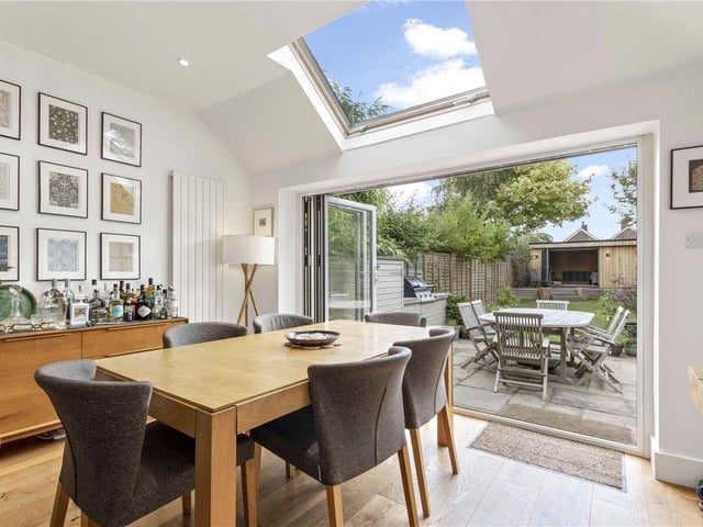 The open plan means there's lots of space to entertain.