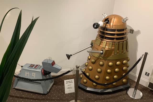 The Dalek - arch enemy of Dr Who - and the doctor's pal K9 on display at the Capitol Theatre, Horsham