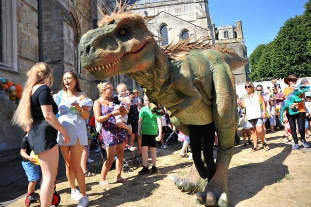 Dino Day at Chichester Cathedral. Pic S Robards SR2208131