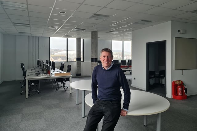 Leader of Lewes District Council, James MacCleary, in what will become the Council's new office space. Photo: Izzi Vaughan