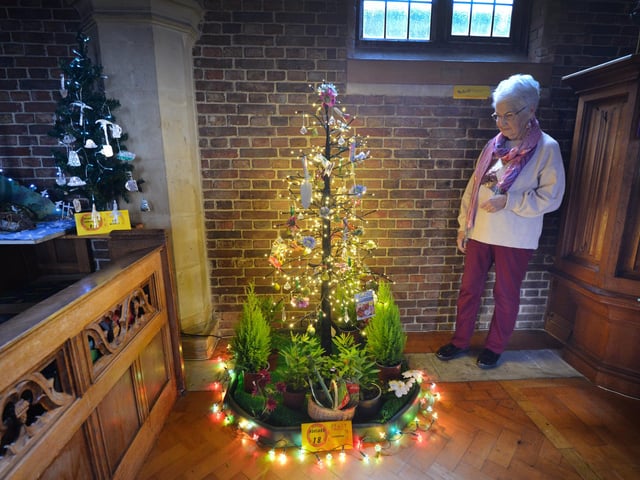 Christmas Tree Festival 2023 at St Michael and All Angels, Glassenbury Drive, Bexhill. This year's theme is Saints.