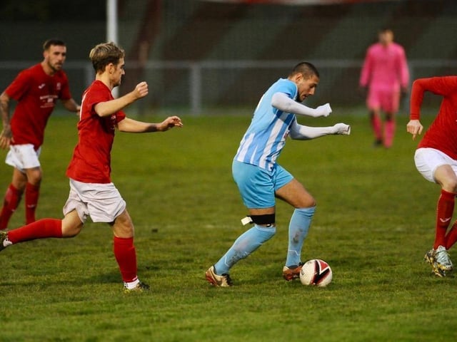 Action from Arundel FC's 2-1 win at home to Worthing United in the SCFL division one