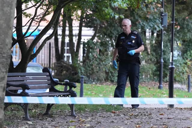 Photos showed Amelia Park in Worthing had been sealed off whilst investigations were ongoing following reports of a stabbing