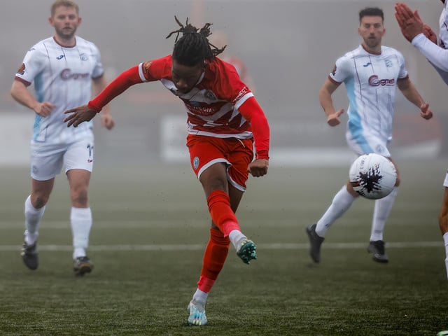 Eastbourne Borough take on Taunton Town in the fog - before the match was abandoned