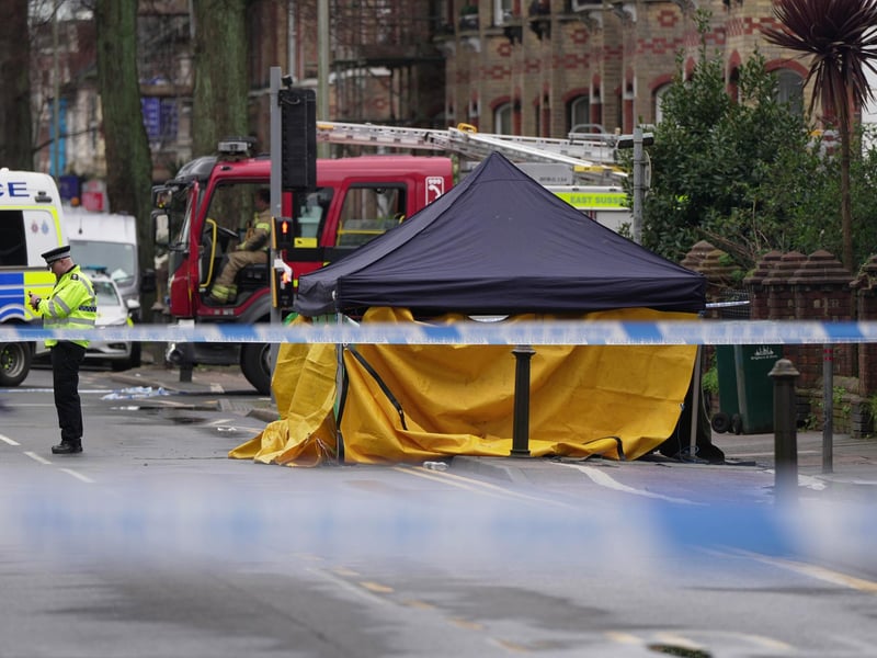Police officers, the fire service and a forensic blackout tent were spotted at incident in Brighton on Sunday, March 10