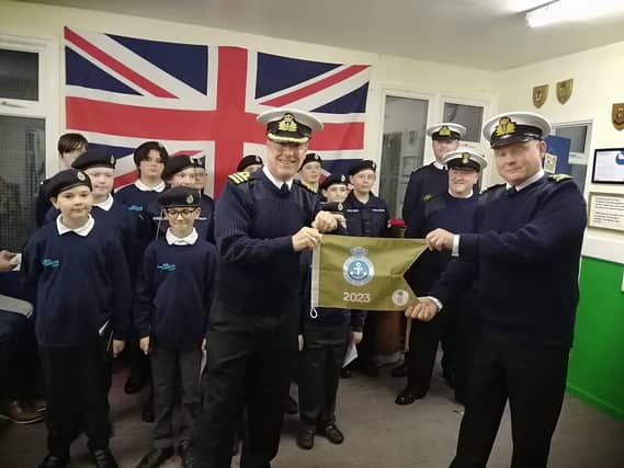The= unit was presented with a Gold Burgee.