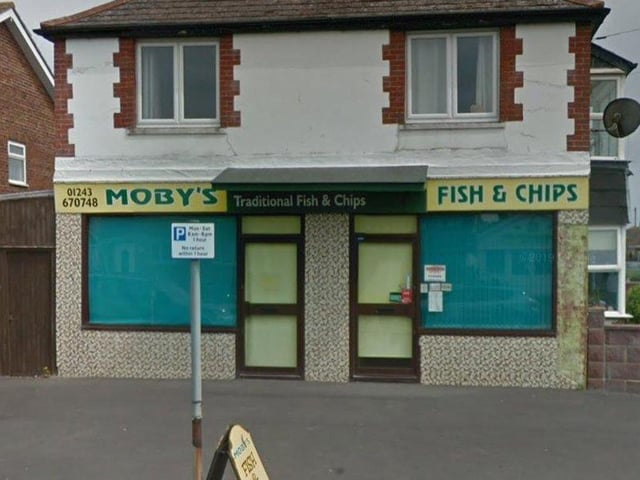 Moby's Fish and Chips, 2 Bracklesham Lane, Chichester PO20 8HP England+44 1243 670748 (credit Google Images)