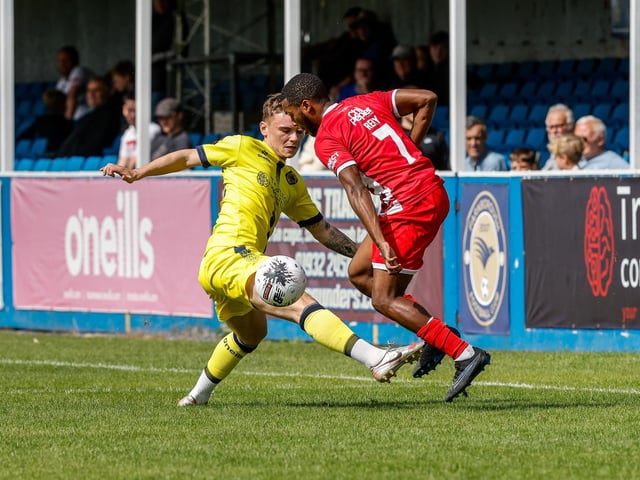 Action from Eastbourne Borough's 1-1 National League South draw at Farnborough