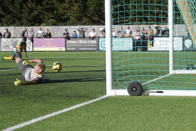 Match action from Horsham's thrilling 4-3 victory over Aveley in the FA Trophy third qualifying round