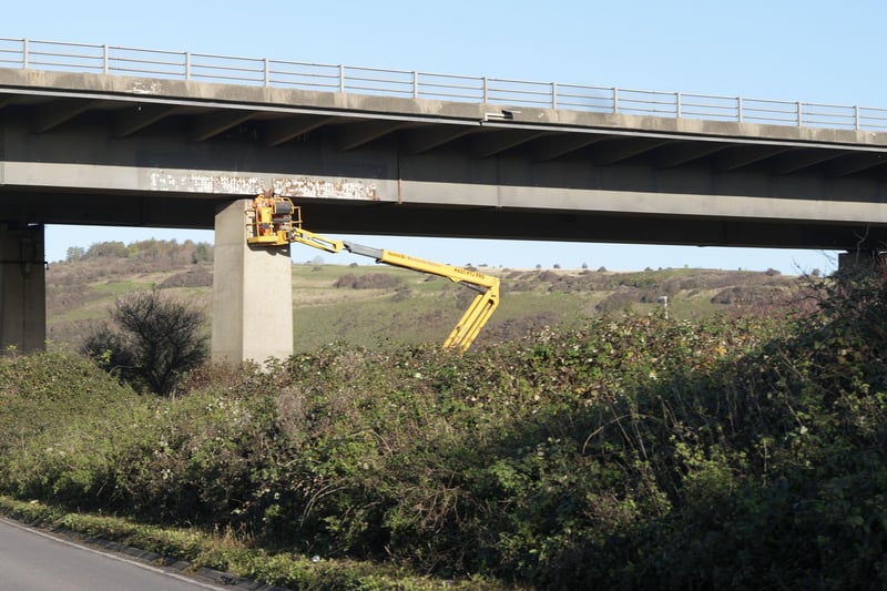 ‘Essential maintenance work’ is underway on the A27 Adur Viaduct at Shoreham-by-Sea