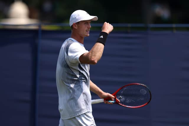 British tennis star Billy Harris credited the Eastbourne crowd for helping him seal progression to his first ATP semi-final. (Photo by Charlie Crowhurst/Getty Images for LTA)