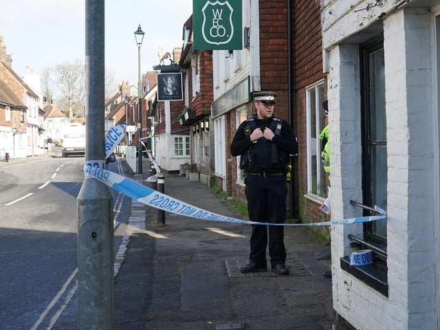 Police at the scene in Battle.