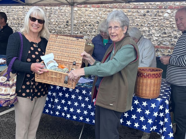 Presentation of second prize in the St Barnabas House hospice raffle