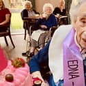 Edna Hathaway, resident of Westall House, Horsted Keynes, celebrates her 104th birthday